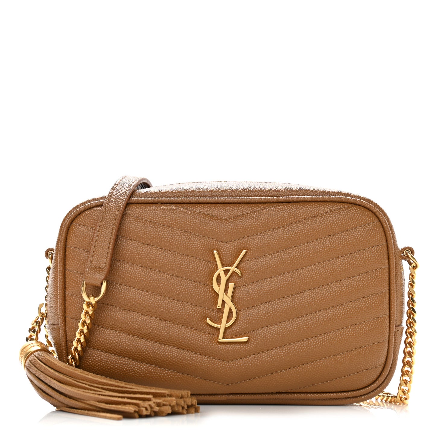 Grain De Poudre Matelasse Monogram Mini Lou Camera Bag Dark Natural