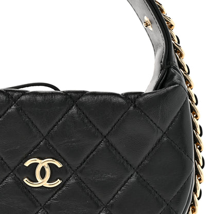 Chanel Lambskin Quilted Chain Around Pouch Black 8 of 11