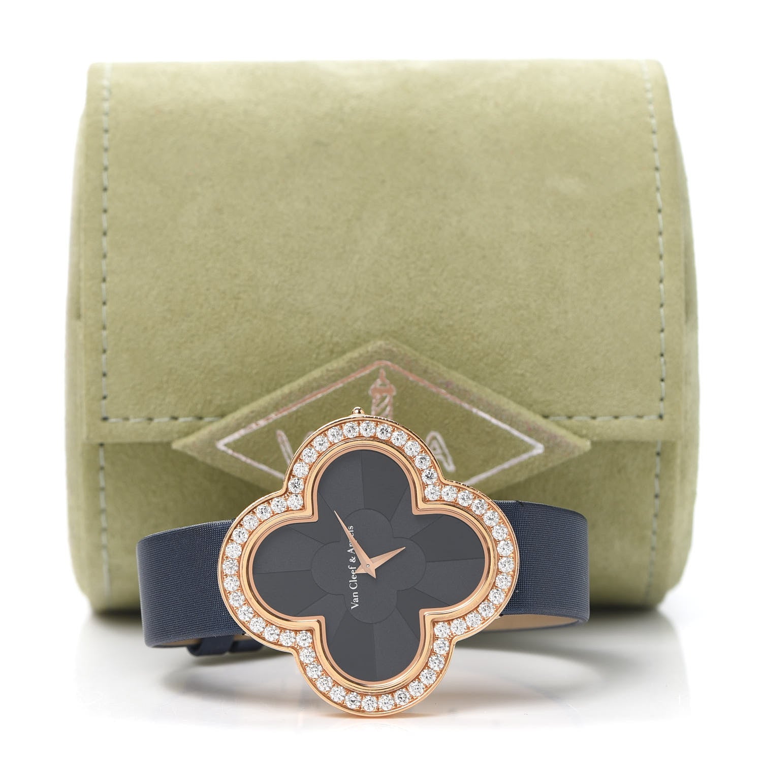 Van Cleef & Arpels 18K Rose Gold Satin Diamond Bezel Onyx 40mm Alhambra Talisman Quartz Watch 7 of 7