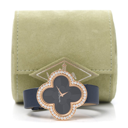 Van Cleef & Arpels 18K Rose Gold Satin Diamond Bezel Onyx 40mm Alhambra Talisman Quartz Watch 7 of 7