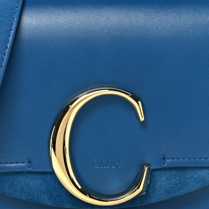 Chloe Shiny Calfskin Suede Mini C Bag Smoky Blue 7 of 9