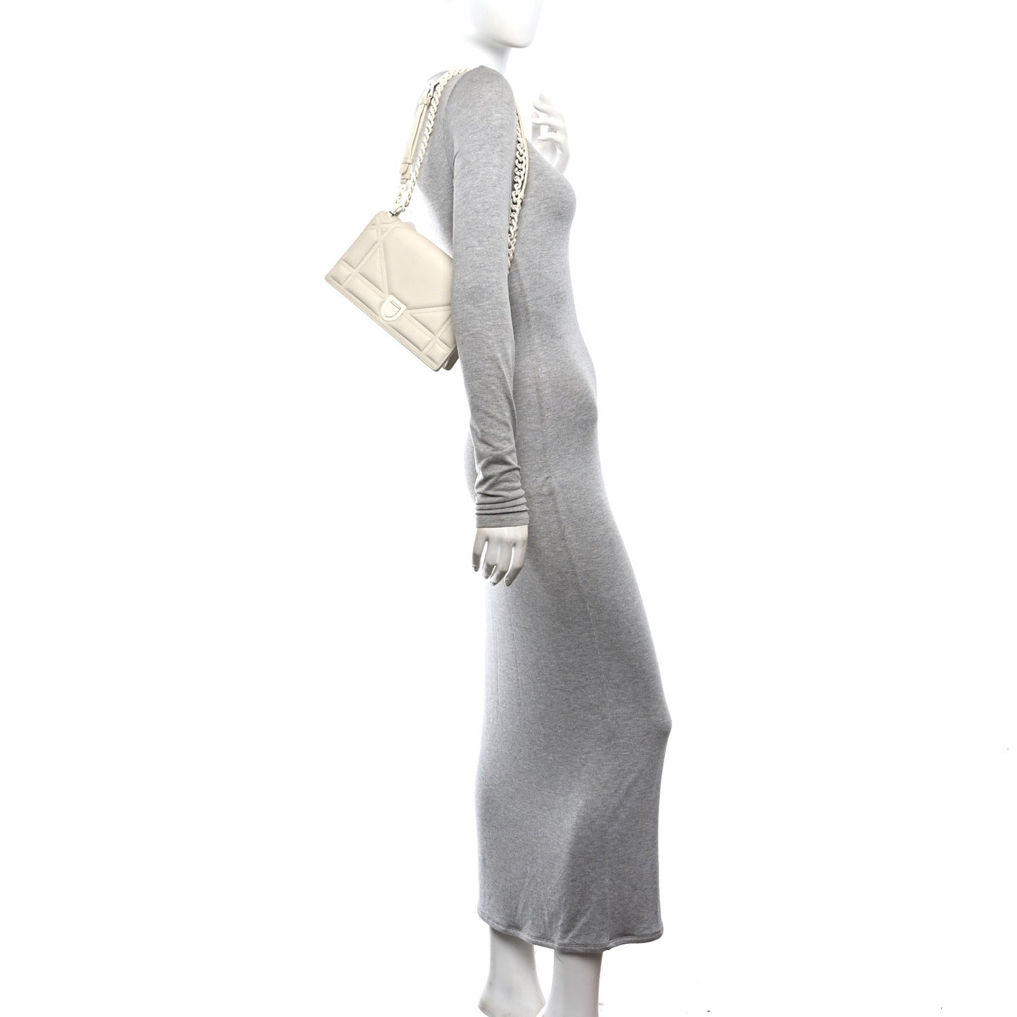 Ultra Matte Calfskin Small Diorama Flap Bag White