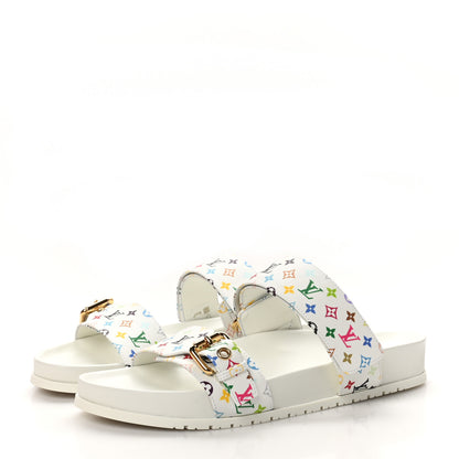 Louis Vuitton LV X TM Monogram Multicolor Bom Dia Comfort Mule Sandals 39.5 White 4 of 9