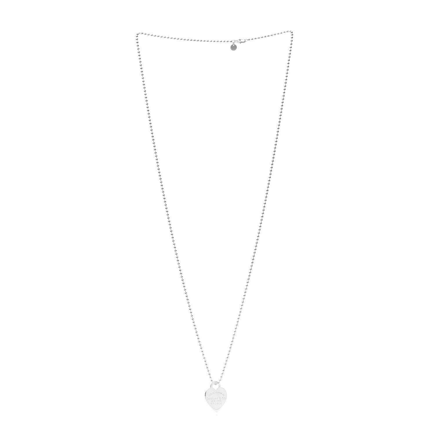 Tiffany Sterling Silver Long Return to Tiffany Heart Pendant Necklace 3 of 5