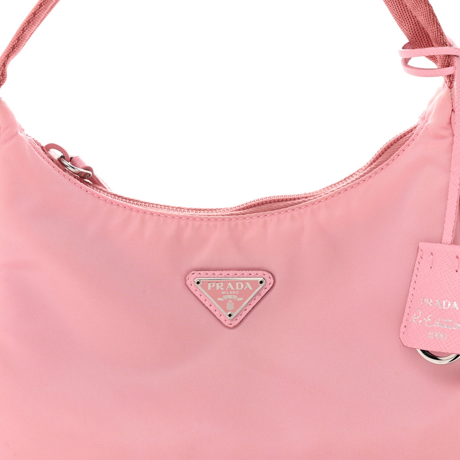 Prada Tessuto Nylon Saffiano Mini Re-Edition 2000 Bag Rosa 8 of 15