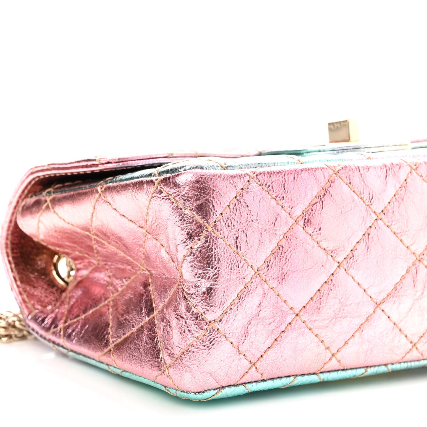 Metallic Goatskin Quilted Mini 2.55 Reissue Flap Multicolor