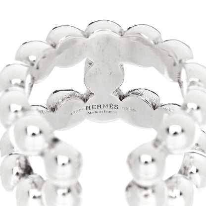 Hermes Sterling Silver Parade Boule Ring 53 6.5 4 of 5