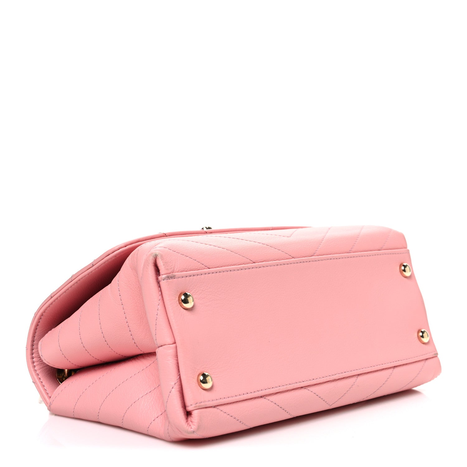 Chanel Grained Calfskin Small Chevron Chic Top Handle Flap Pink 4 of 11