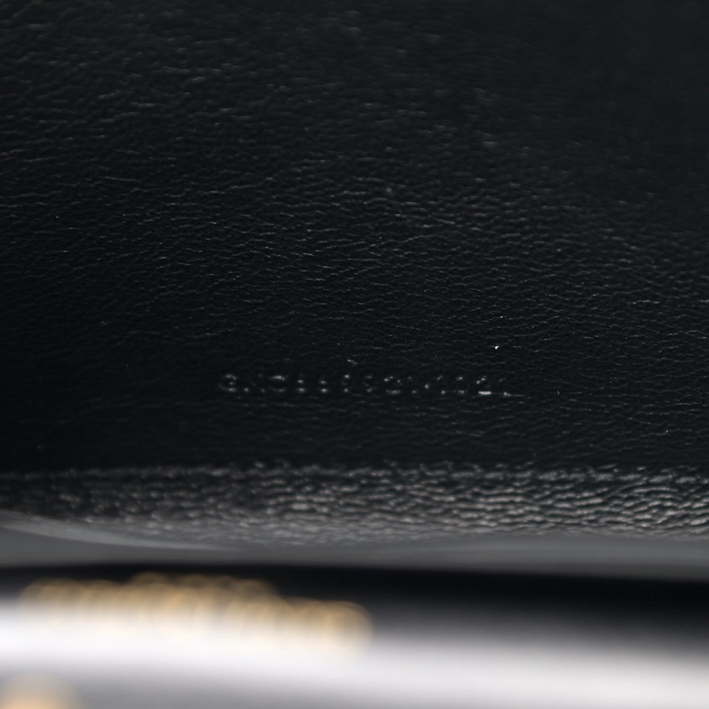 Glossy Calfskin Monogram Chain Wallet Black