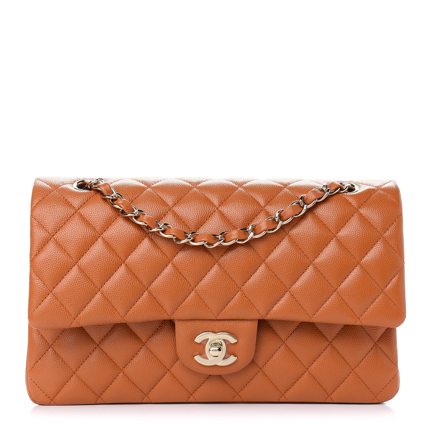 Chanel Caviar Quilted Medium Double Flap Light Brown 1 of 9
