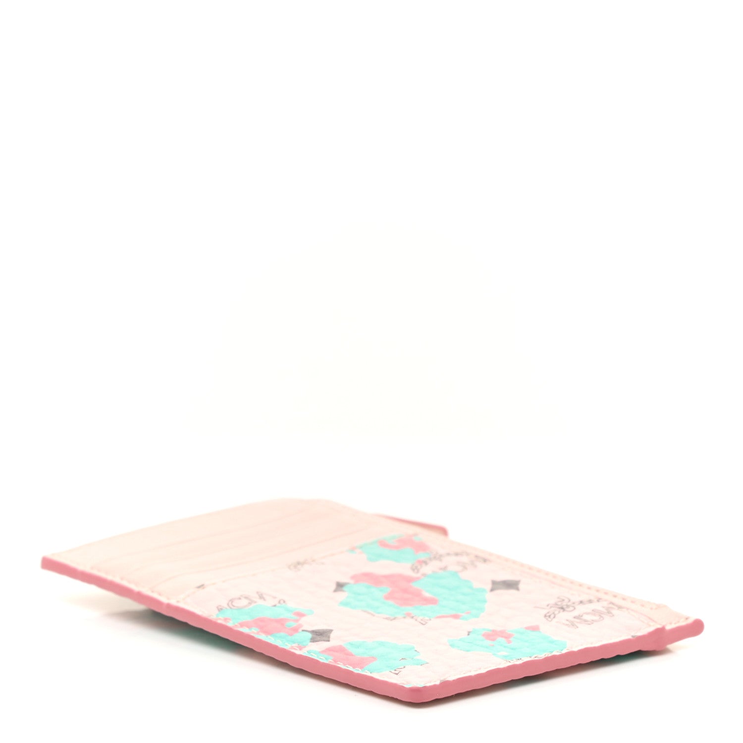 MCM Visetos Floral Leopard Lanyard Card Holder Pink 3 of 9