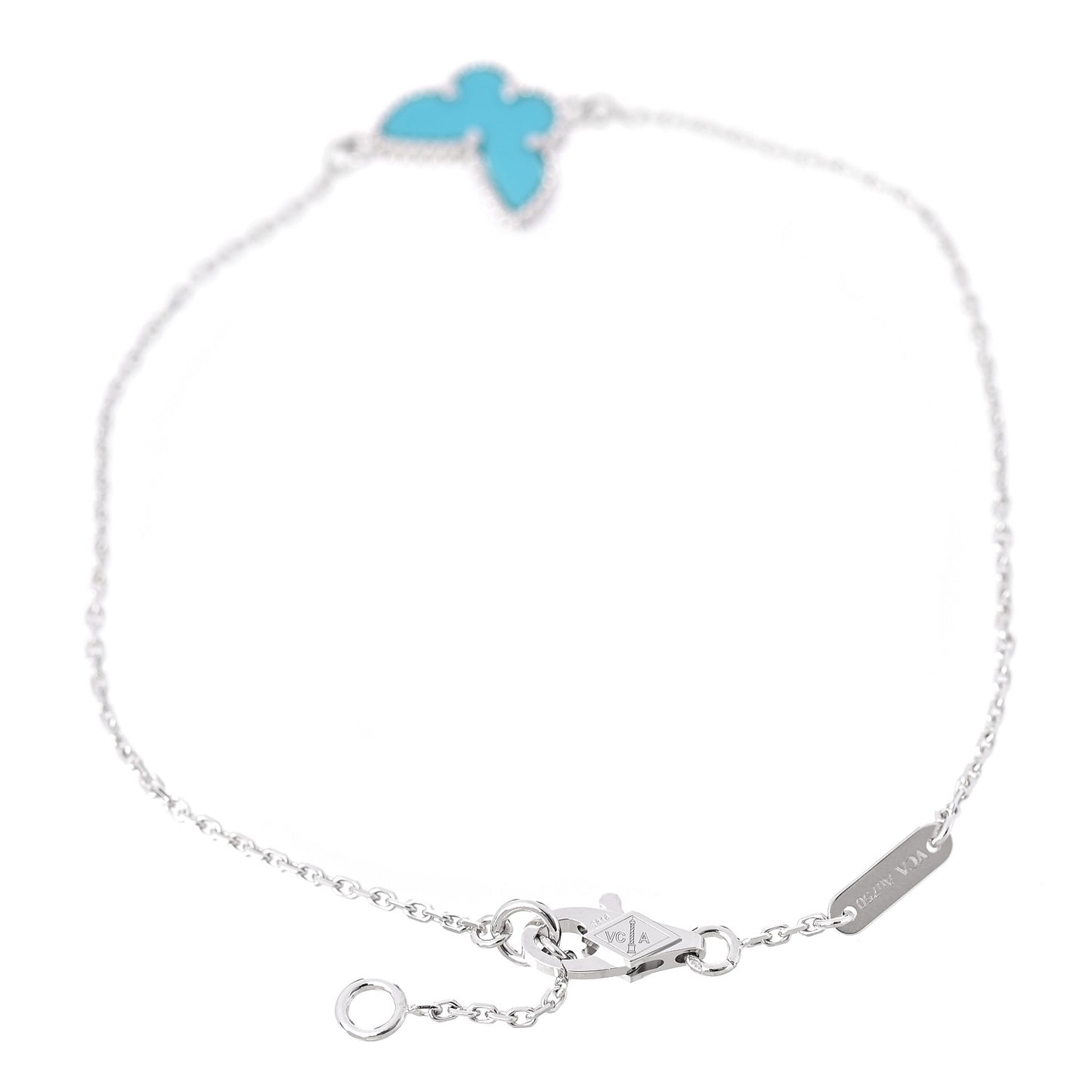18K White Gold Turquoise Sweet Alhambra Butterfly Bracelet