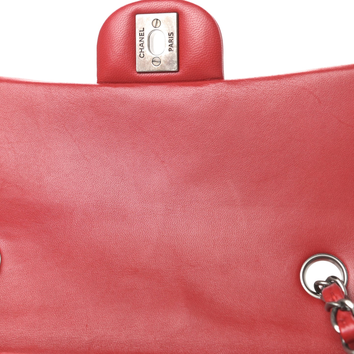 Lambskin Quilted Mini Rectangular Flap Red