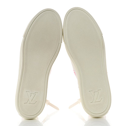 Louis Vuitton Technical Fabric Calfskin Monogram Printed Stellar Sneaker Boots 40 Pink 5 of 9