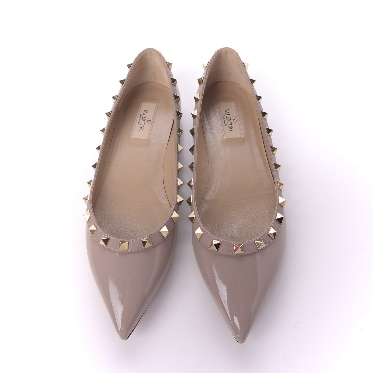 Patent Rockstud Ballerina Flats 39 Poudre