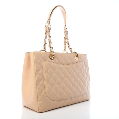 Chanel Caviar Quilted Grand Shopping Tote GST Beige 3 of 10