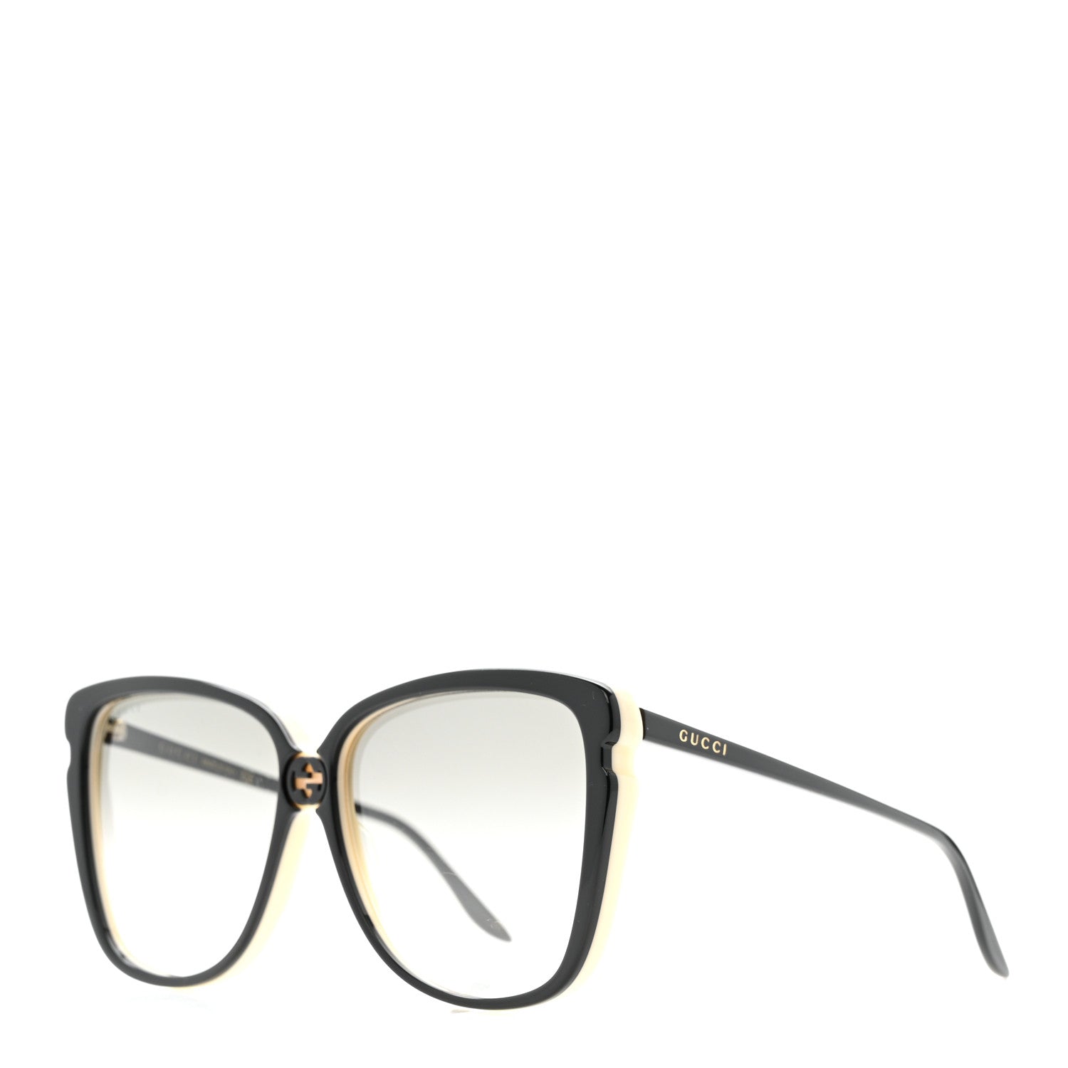 Gucci Acetate Square Frame GG0709S Sunglasses White Black 1 of 7