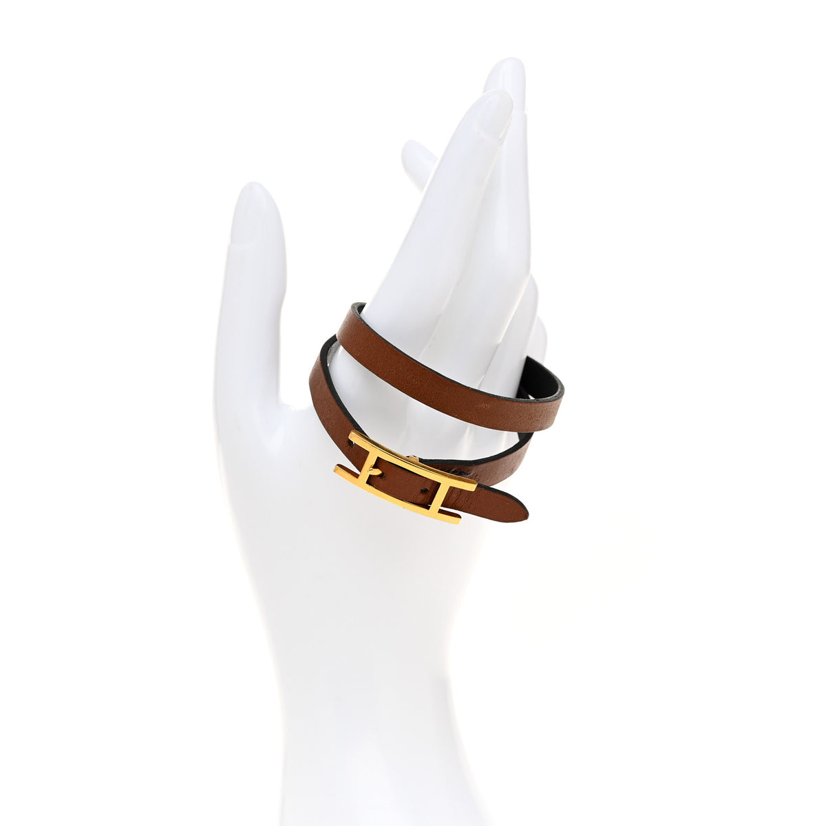 Hermes Chamonix Behapi Double Tour Bracelet S Black Fauve 2 of 9