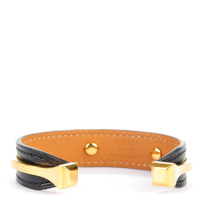 Hermes Box Binome Cuff S Black Gold 1 of 5