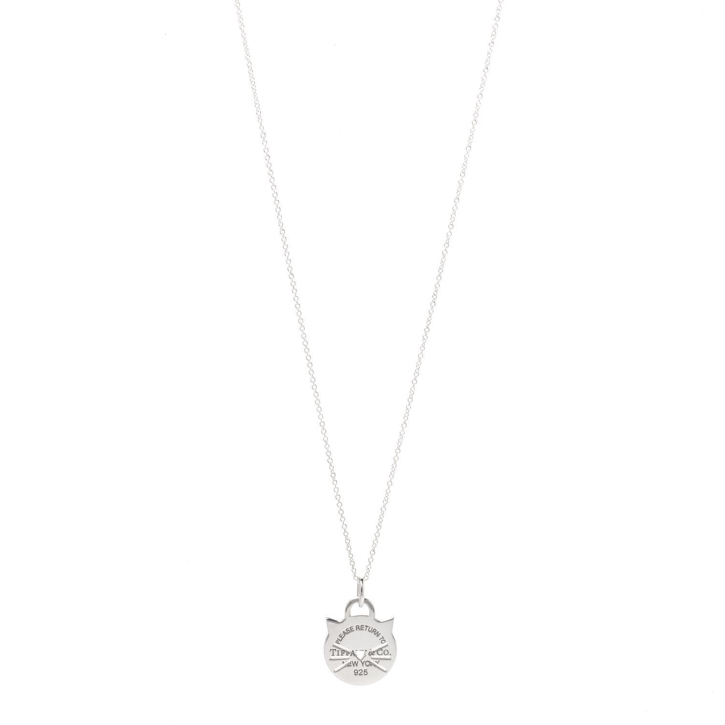Sterling Silver Return To Tiffany Cat Pendant Necklace