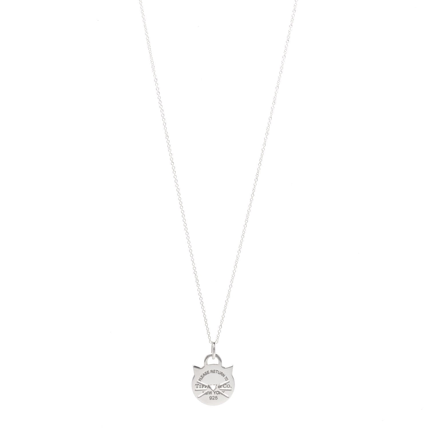 Tiffany Sterling Silver Return To Tiffany Cat Pendant Necklace 1 of 7