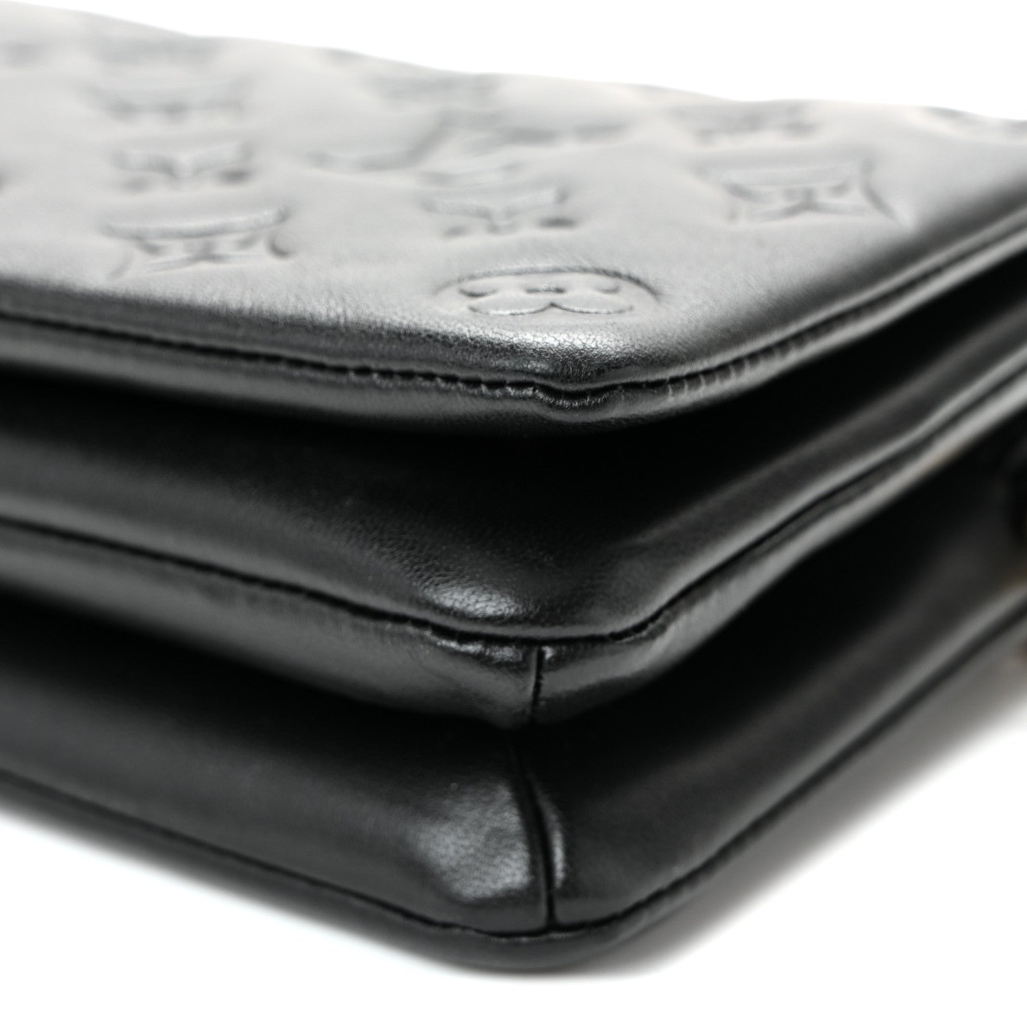 Louis Vuitton Lambskin Embossed Monogram Pochette Coussin Black 10 of 10