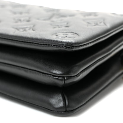 Louis Vuitton Lambskin Embossed Monogram Pochette Coussin Black 10 of 10