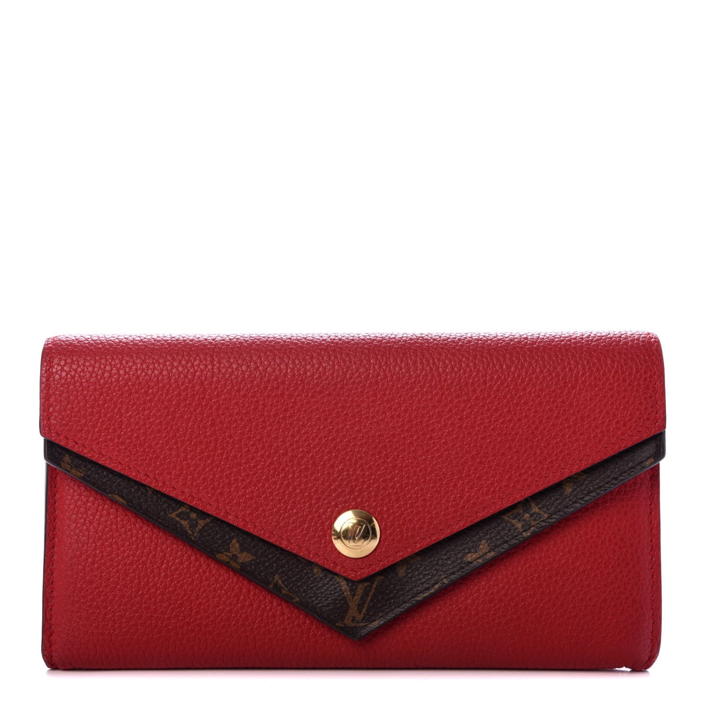 Calfskin Double V Wallet Rubis