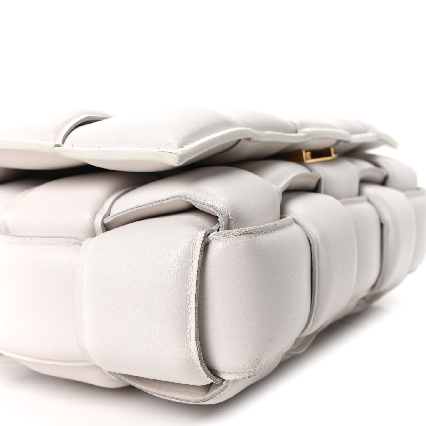 Nappa Maxi Intreccio Padded Cassette Crossbody Bag Chalk