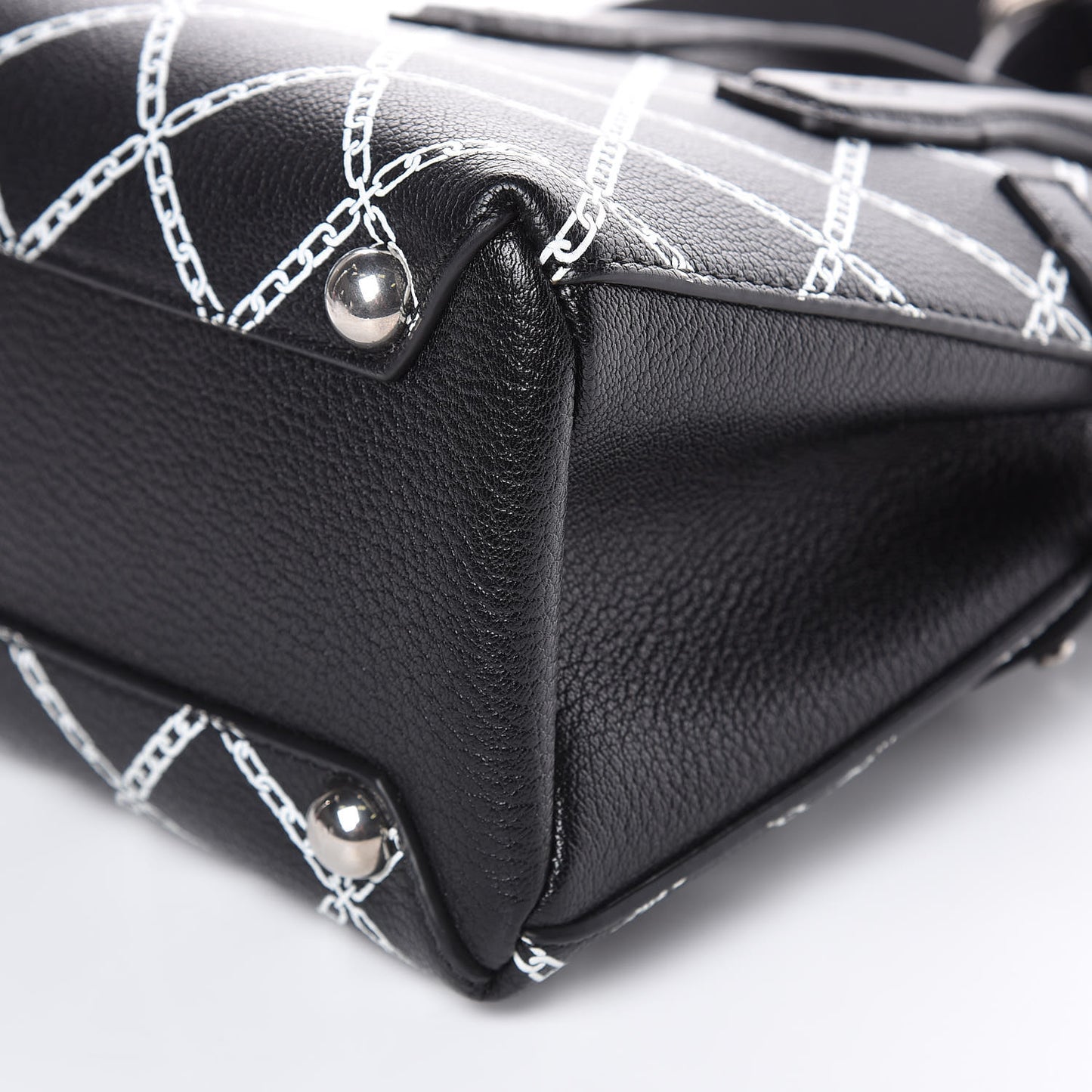 Goatskin Link Print Baby Banner Tote Black
