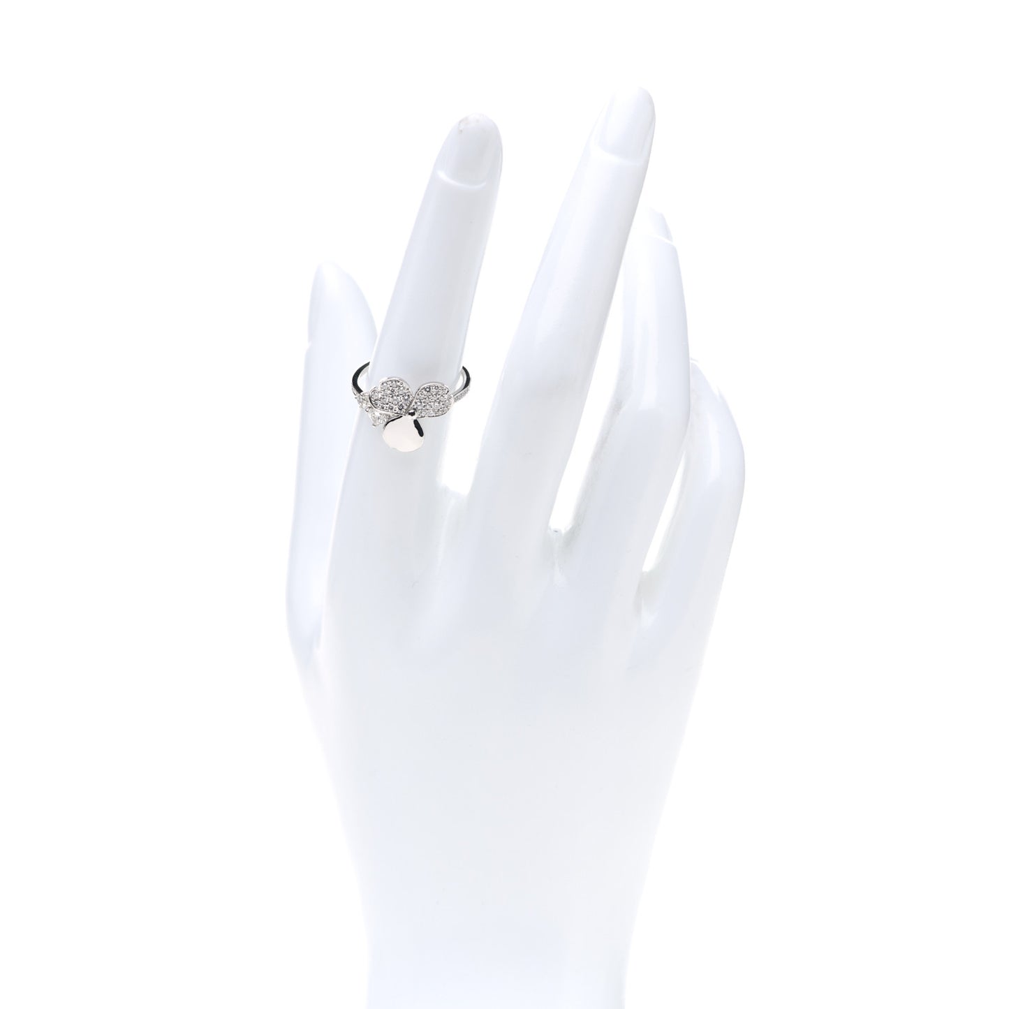 Platinum Diamond Paper Flowers Mixed Cluster Ring 54 7