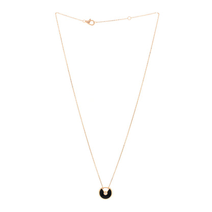Cartier 18K Pink Gold Diamond Black Onyx XS Amulette de Cartier Pendant Necklace 3 of 4