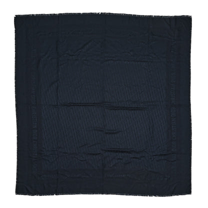Christian Dior Wool Silk Oblique Shawl Navy 1 of 3
