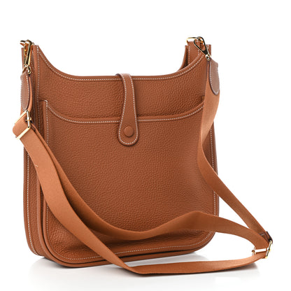 Hermes Taurillon Clemence Evelyne III PM Gold 3 of 10