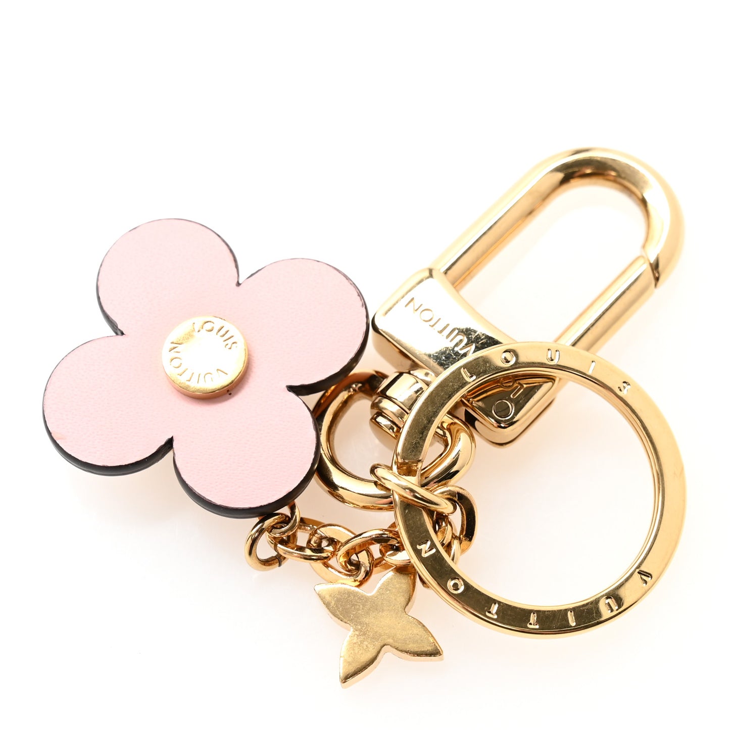 Monogram Blooming Flowers BB Bag Charm Key Holder Pink