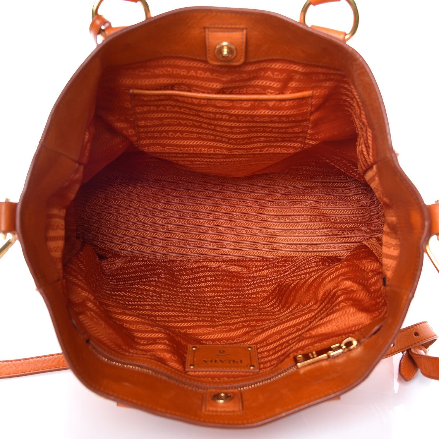 Prada Vitello Shine Top Handle Tote Papaya 5 of 16