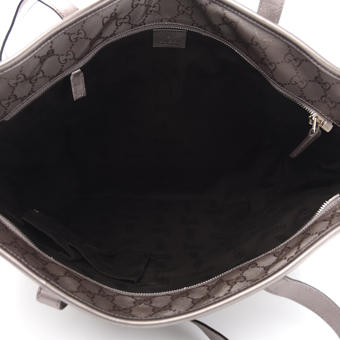Imprime Monogram Medium Zippered Shopping Tote Pewter