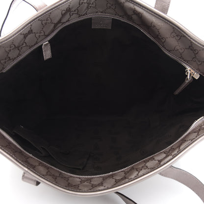 Gucci Imprime Monogram Medium Zippered Shopping Tote Pewter 5 of 11