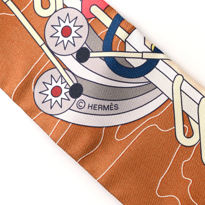 Hermes Silk Odyssey Twilly Noisette Aqua Multicolor 3 of 4