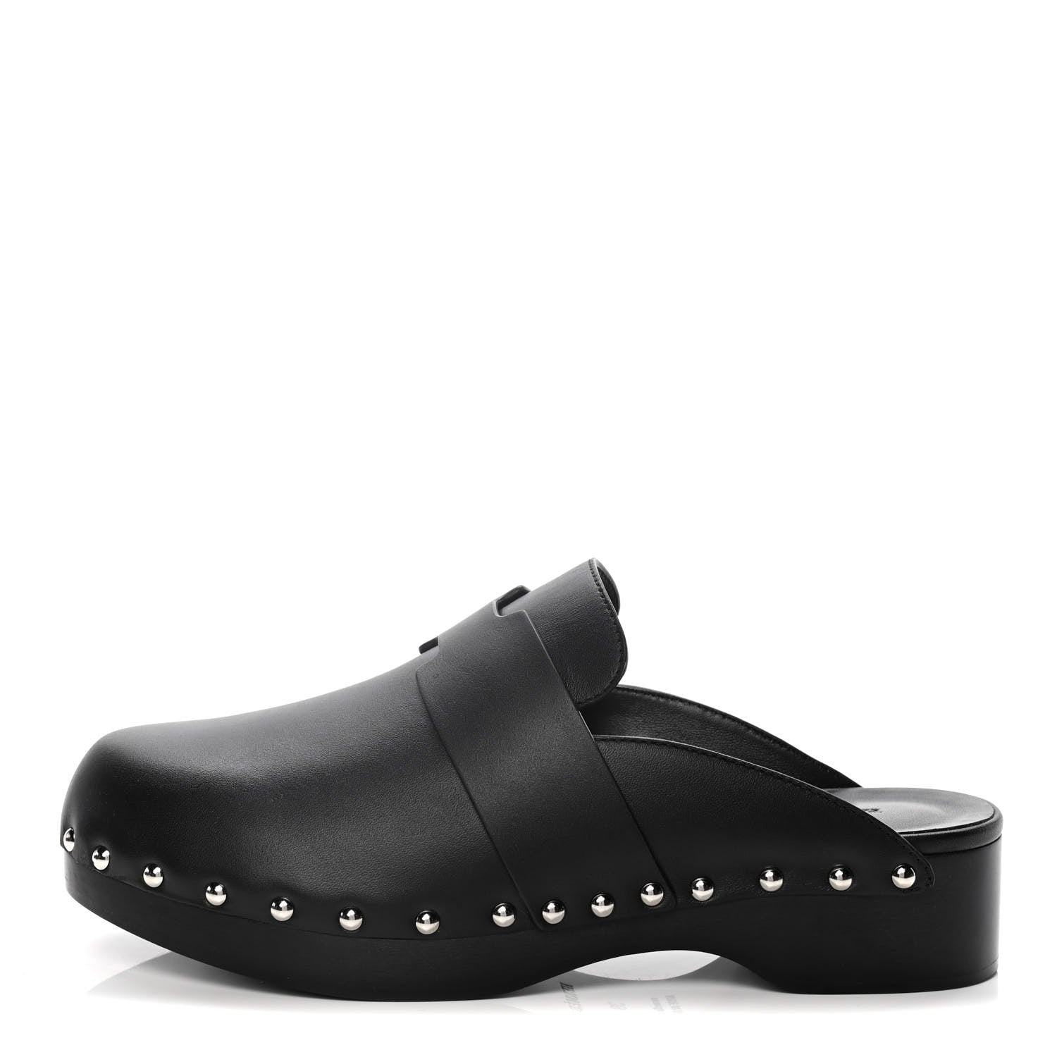 Hermes Calfskin Calya Mules 39 Black 1 of 15