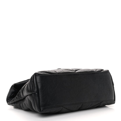 Saint Laurent Lambskin Quilted Small Loulou Puffer Monogram Chain Satchel Black 4 of 9