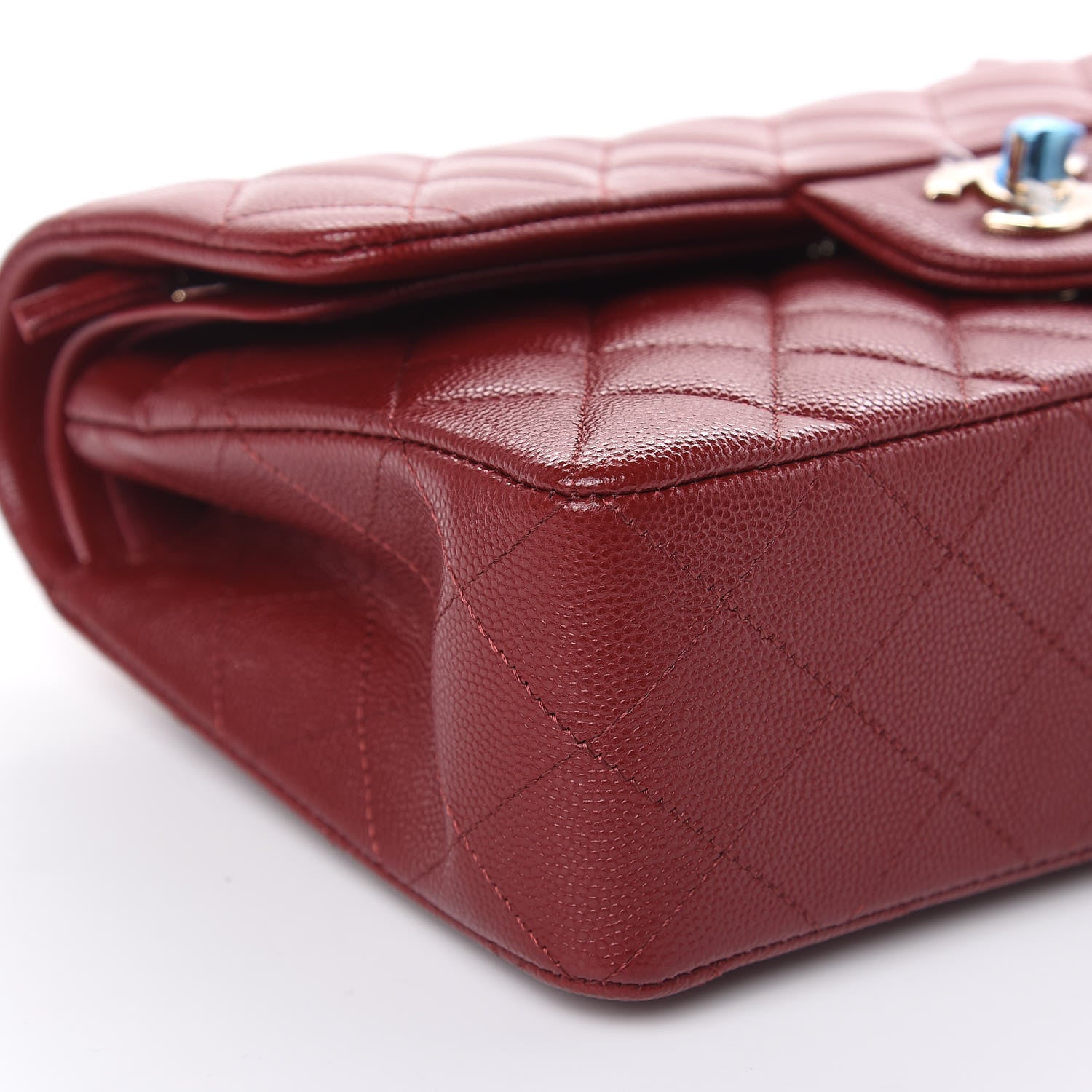 Chanel Caviar Quilted Small Double Flap Burgundy 8 of 10