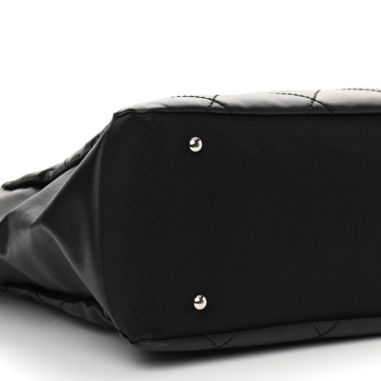 Coated Canvas Quilted Large Paris Biarritz Tote Black