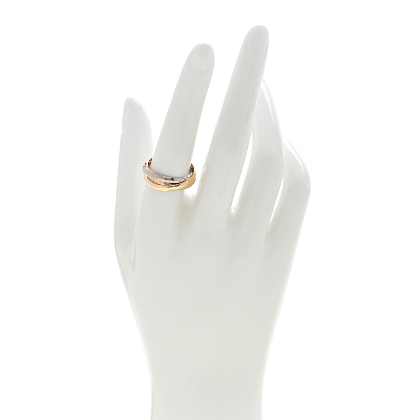18K Pink Yellow White Gold Small Trinity Ring 56 7.5
