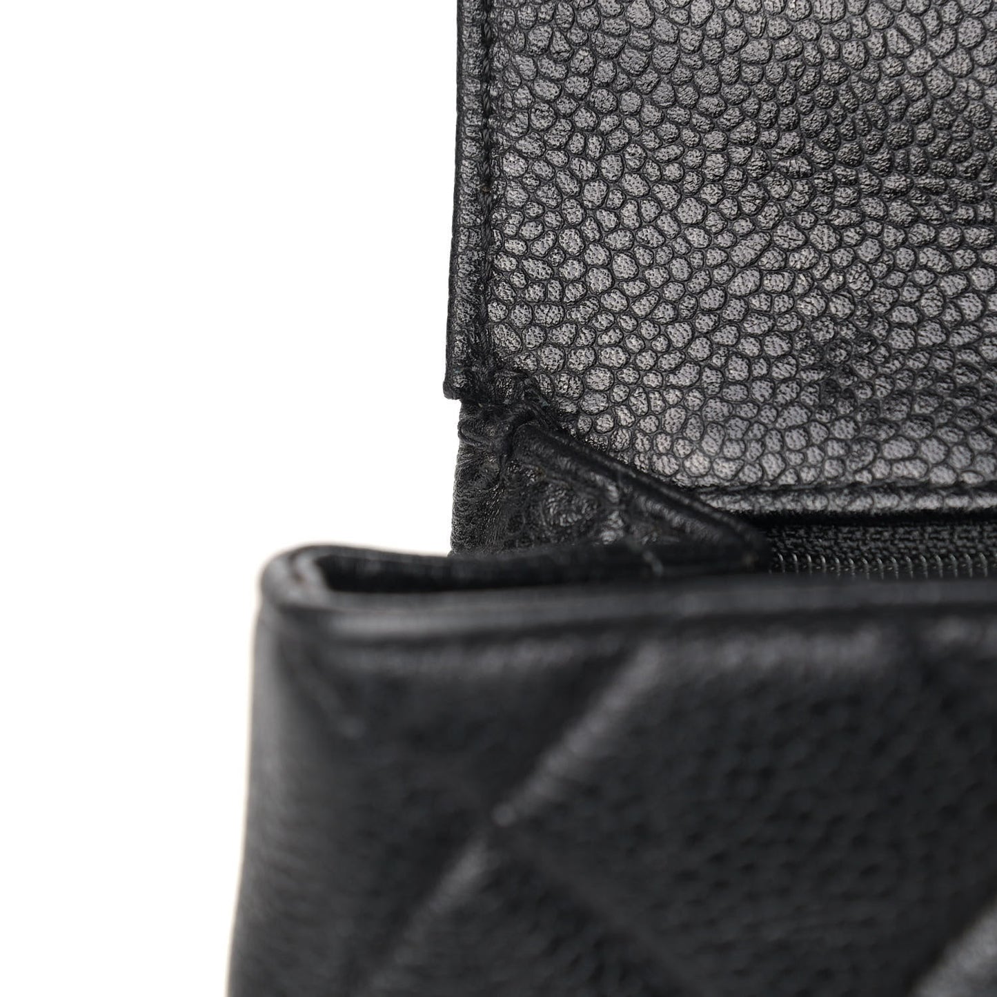 Caviar Quilted Jumbo Kelly Flap Black