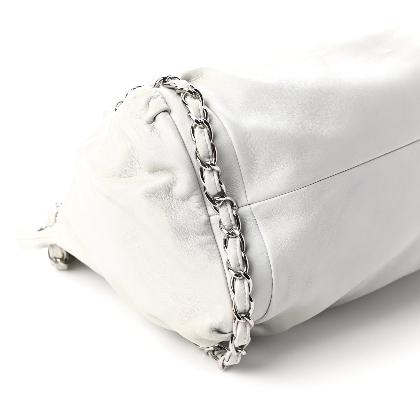 Lambskin Large Sharpei Shoulder Bag Grey