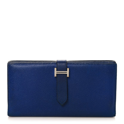 Hermes Epsom Bearn Gusset Wallet Bleu Electrique 1 of 8