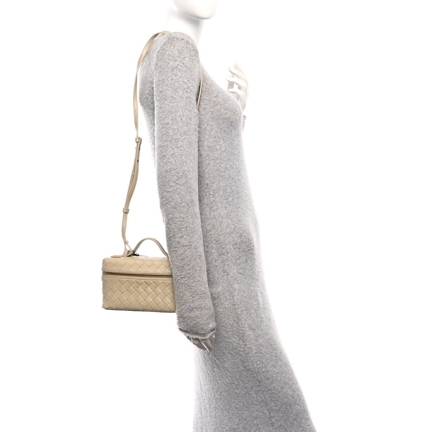 Bottega Veneta Calfskin Intrecciato Bang Bang Vanity Case Ecru