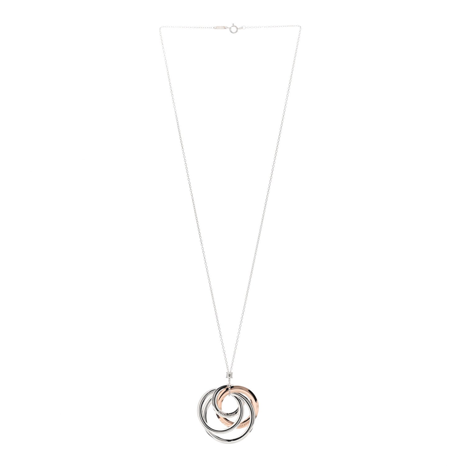 Tiffany Sterling Silver Rubedo Large Interlocking Circles Pendant Necklace 3 of 4