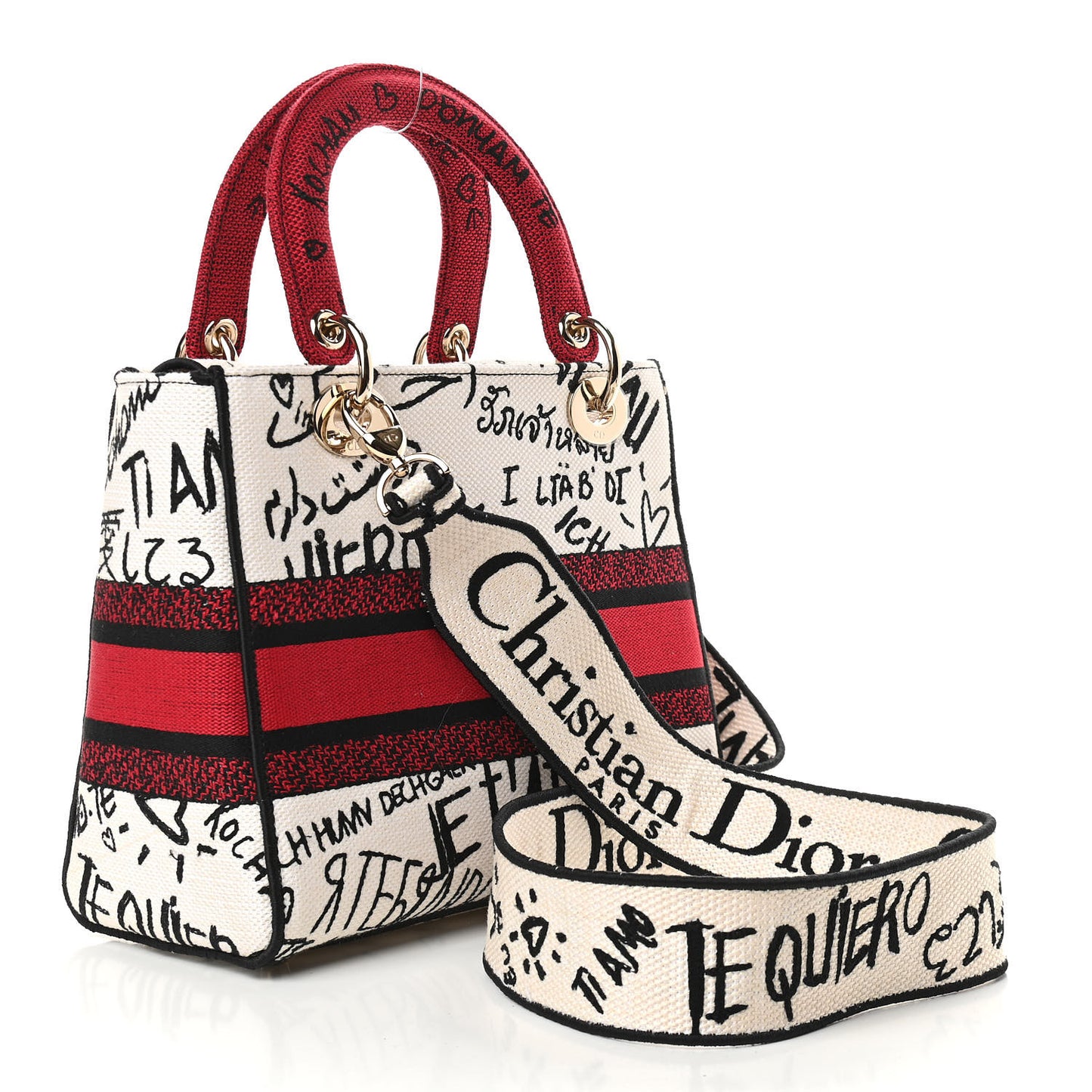 Canvas Medium DiorAmour Graffiti Lady D-Lite Latte